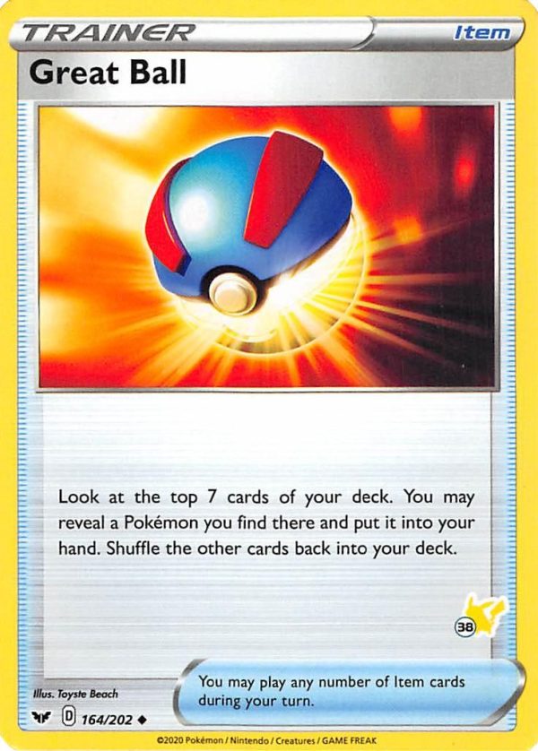 Great Ball (164 202) (Pikachu Stamp #38) [Battle Academy 2022] Hot on Sale