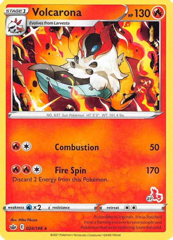 Volcarona (24 198) (Cinderace Stamp #27) [Battle Academy 2022] Online now