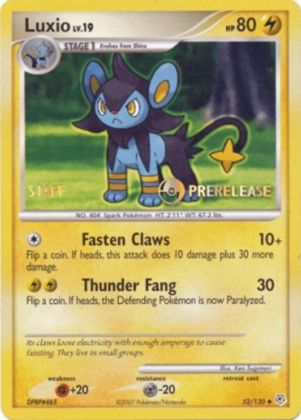 Luxio (52 130) (Prerelease Promo Staff) [Nintendo: Black Star Promos] For Sale