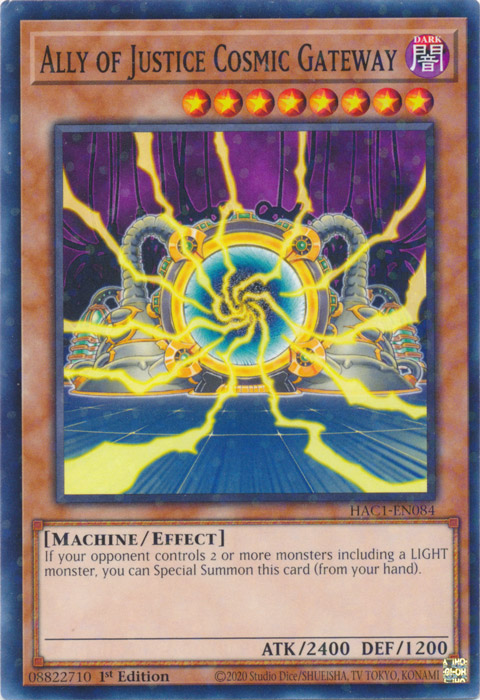 Ally of Justice Cosmic Gateway (Duel Terminal) [HAC1-EN084] Parallel Rare Online Hot Sale