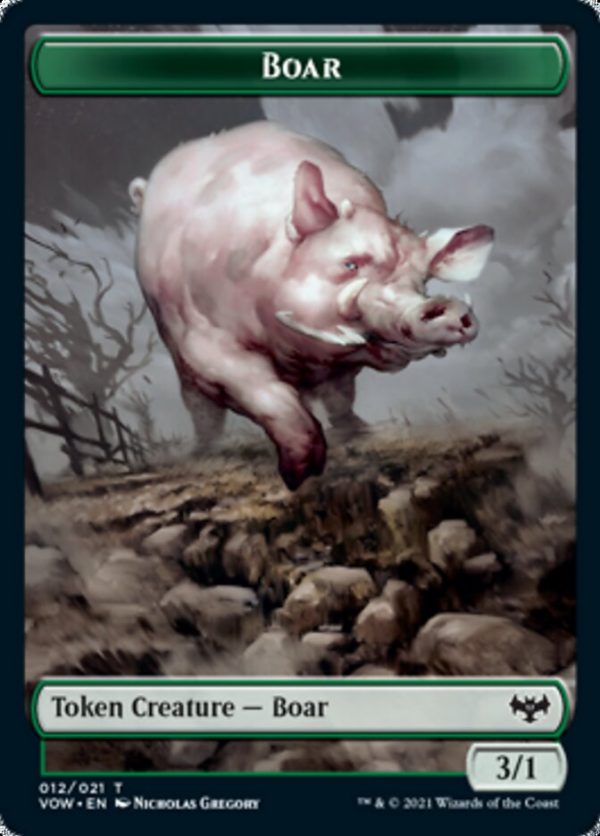 Wolf (011)    Boar Double-Sided Token [Innistrad: Crimson Vow Tokens] Sale