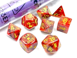 7 Heavy Dice Set - Lab Dice - Vortex Underworld Yellow Chessex - CHX30050 For Sale