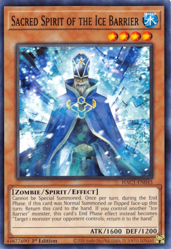 Sacred Spirit of the Ice Barrier (Duel Terminal) [HAC1-EN045] Parallel Rare For Cheap