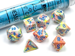 7 Heavy Dice Set - Lab Dice - Festive: Kaleidoscope Blue - CHX30047 Discount