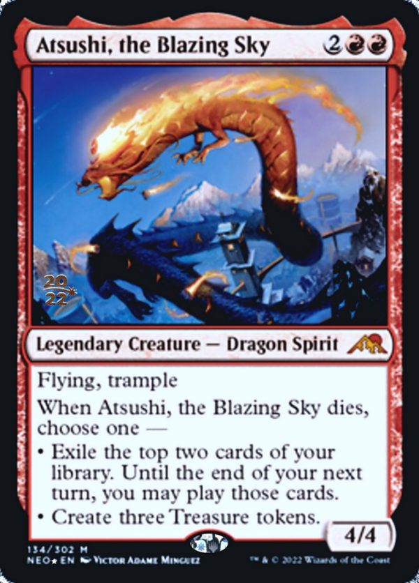 Atsushi, the Blazing Sky [Kamigawa: Neon Dynasty Prerelease Promos] For Cheap