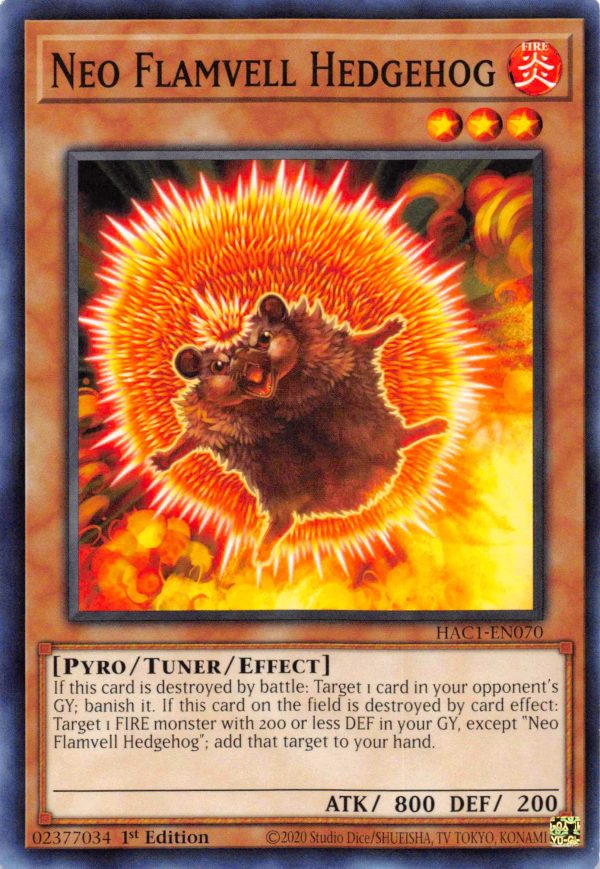 Neo Flamvell Hedgehog [HAC1-EN070] Common Online Hot Sale