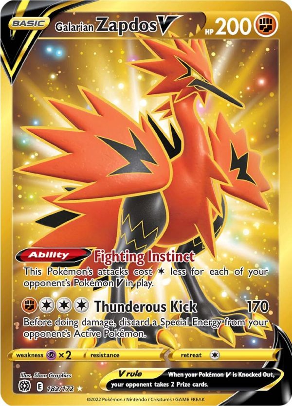 Galarian Zapdos V (182 172) [Sword & Shield: Brilliant Stars] on Sale