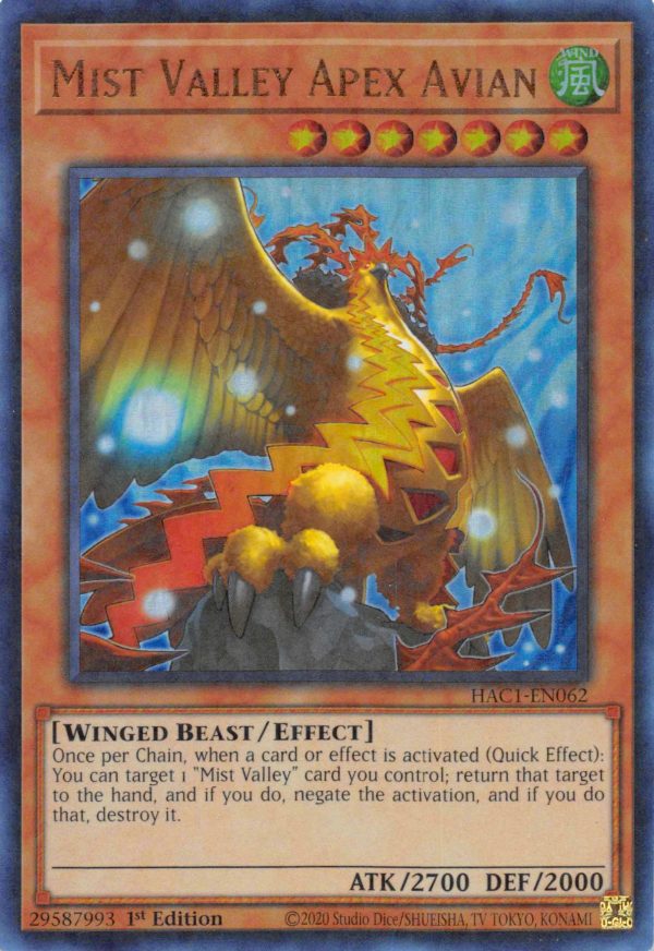 Mist Valley Apex Avian (Duel Terminal) [HAC1-EN062] Parallel Rare Hot on Sale