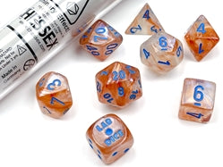 7 Heavy Dice Set - Lab Dice - Borealis: Rose Gold Light Blue Luminary - CHX30045 Sale