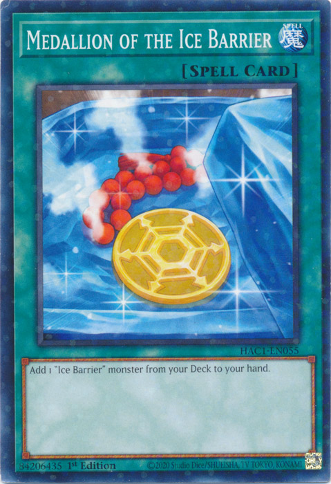 Medallion of the Ice Barrier (Duel Terminal) [HAC1-EN055] Parallel Rare on Sale